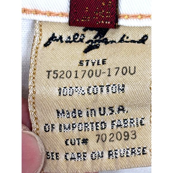 7 For All Mankind Womens 30 White Lightweight Bootcut Pants Yellow Stitching - Picture 7 of 9